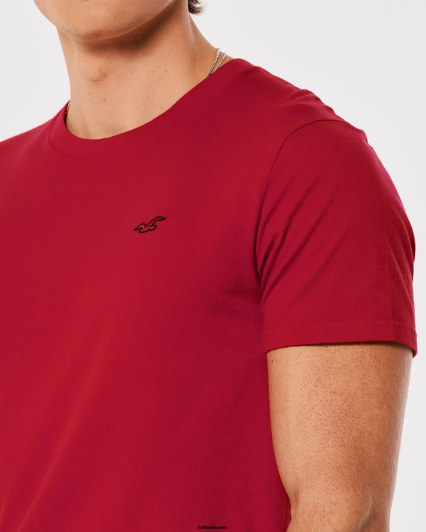 t-shirt à logo iconique Hommes rouge Hollister hauts RRRJX803