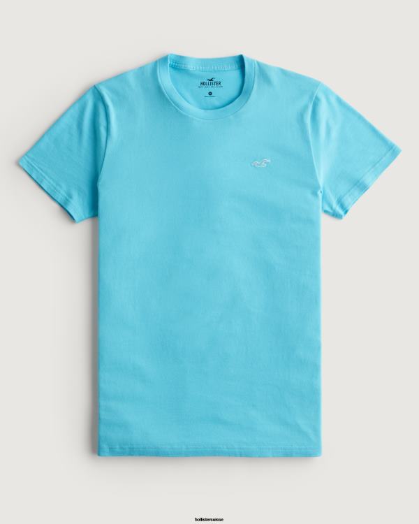 t-shirt à logo iconique Hommes turquoise Hollister hauts RRRJX825