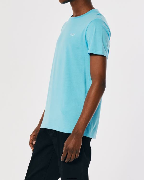 t-shirt à logo iconique Hommes turquoise Hollister hauts RRRJX825