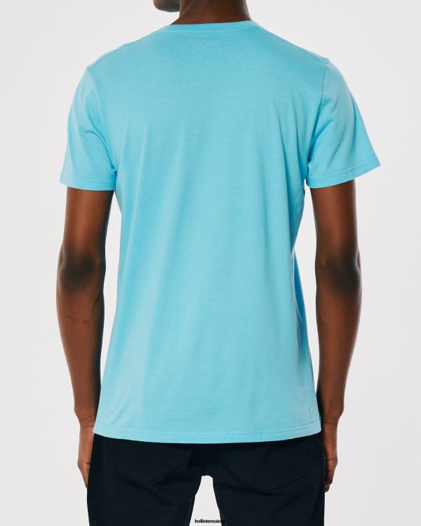 t-shirt à logo iconique Hommes turquoise Hollister hauts RRRJX825