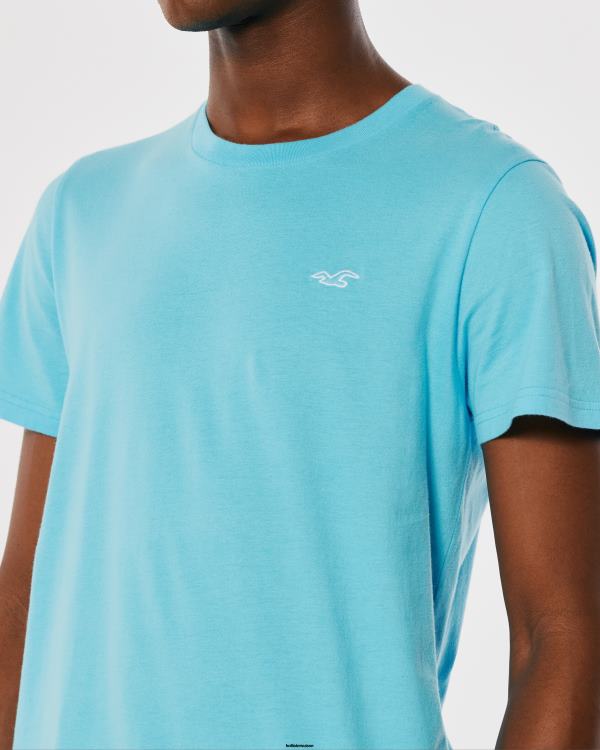 t-shirt à logo iconique Hommes turquoise Hollister hauts RRRJX825