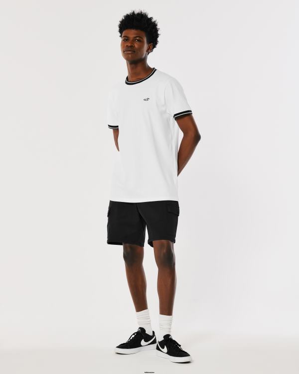 t-shirt à logo iconique en piqué Hommes blanc Hollister hauts RRRJX886