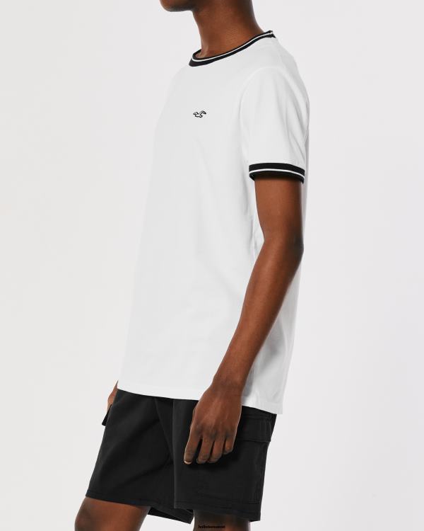 t-shirt à logo iconique en piqué Hommes blanc Hollister hauts RRRJX886