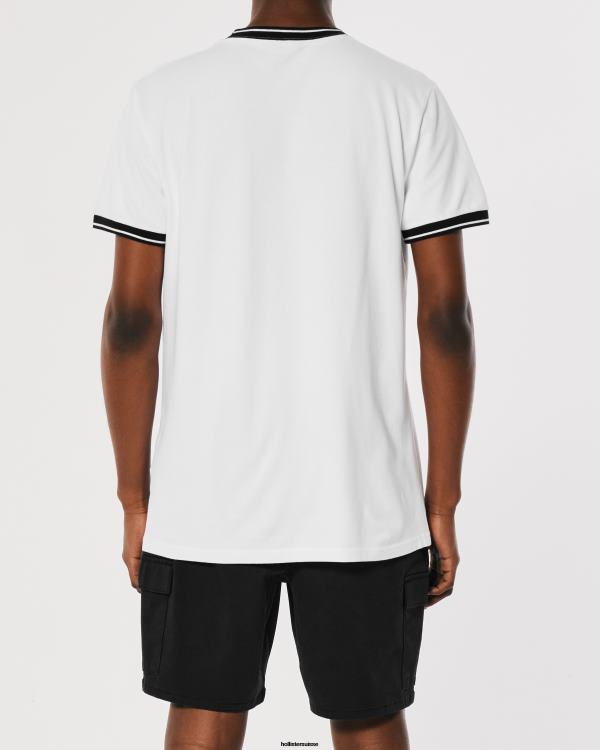 t-shirt à logo iconique en piqué Hommes blanc Hollister hauts RRRJX886