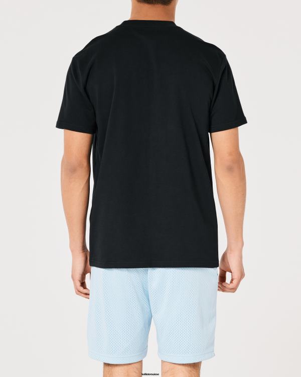 t-shirt rafraîchissant décontracté Hommes noir Hollister hauts RRRJX860