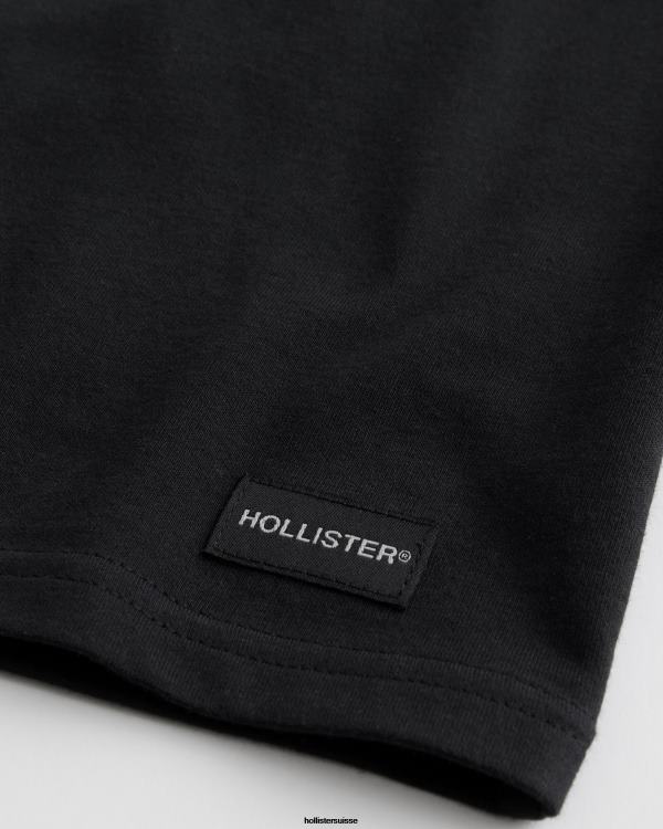 t-shirt rafraîchissant décontracté Hommes noir Hollister hauts RRRJX860