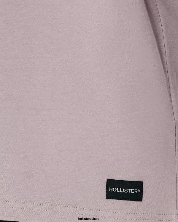 t-shirt rafraîchissant décontracté Hommes violet Hollister hauts RRRJX950
