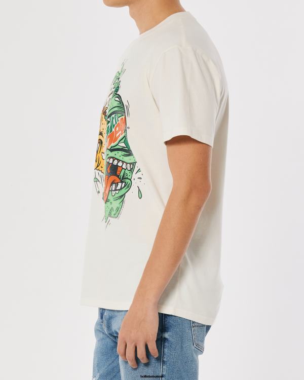 t-shirt décontracté à imprimé Mountain Dew Hommes off white-mtn rosée Hollister hauts RRRJX1015