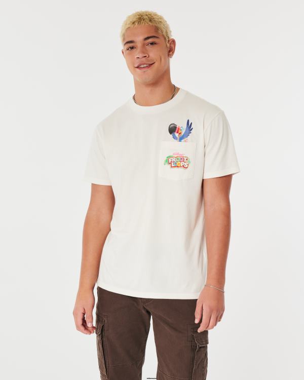 t-shirt décontracté à imprimé froot loops Hommes off white-céréales Hollister hauts RRRJX939