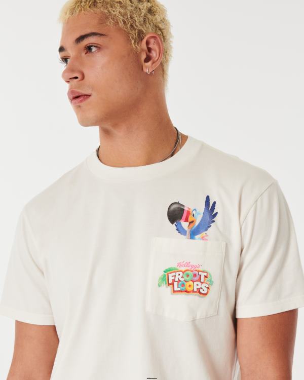 t-shirt décontracté à imprimé froot loops Hommes off white-céréales Hollister hauts RRRJX939