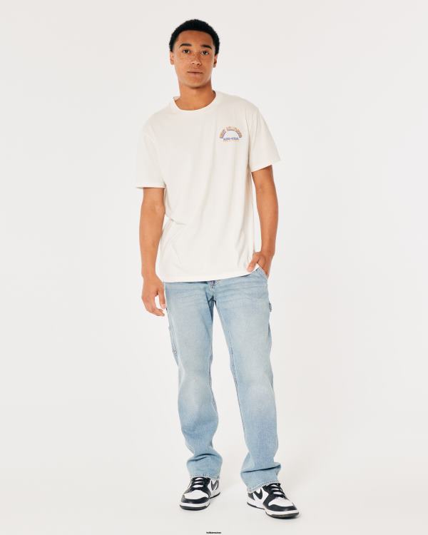 t-shirt graphique audiovisuel de west hollywood Hommes blanc Hollister hauts RRRJX1005