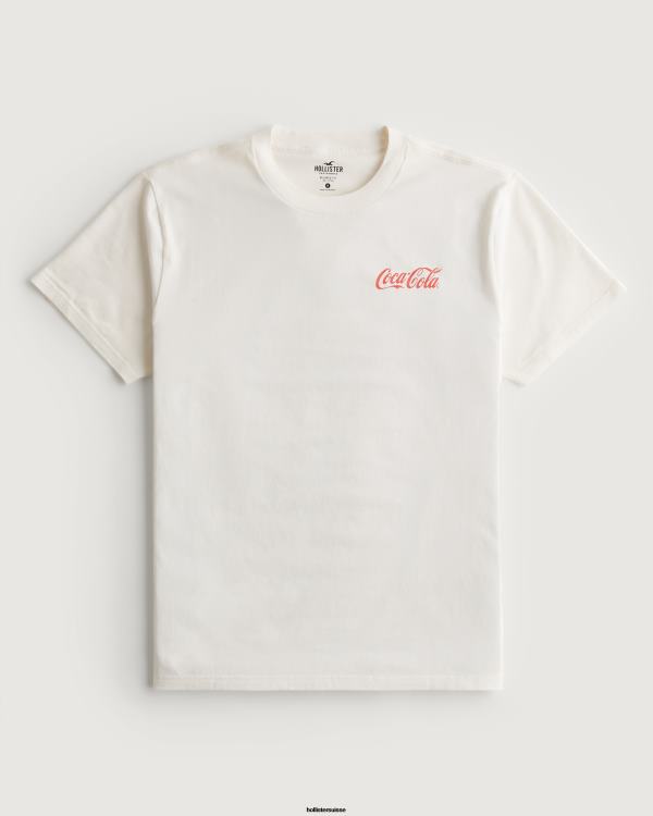 t-shirt graphique coca-cola décontracté Hommes blanc cassé-coca-cola Hollister hauts RRRJX897
