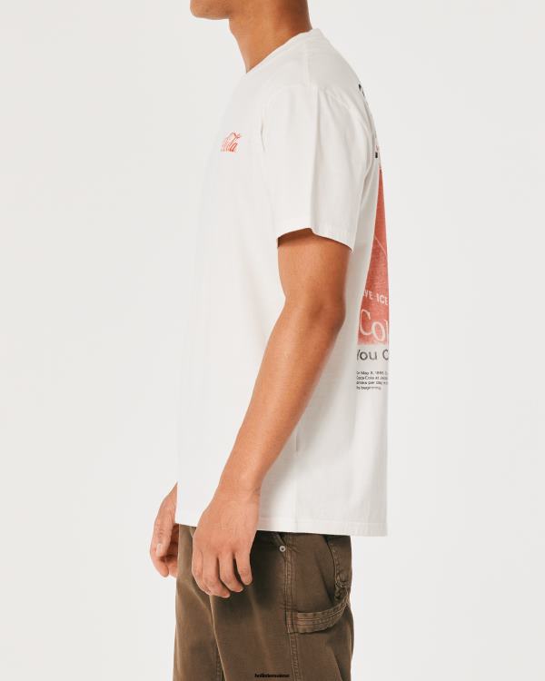 t-shirt graphique coca-cola décontracté Hommes blanc cassé-coca-cola Hollister hauts RRRJX897