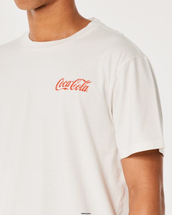 t-shirt graphique coca-cola décontracté Hommes blanc cassé-coca-cola Hollister hauts RRRJX897
