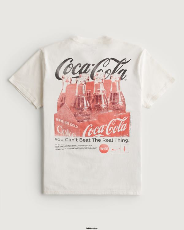 t-shirt graphique coca-cola décontracté Hommes blanc cassé-coca-cola Hollister hauts RRRJX897