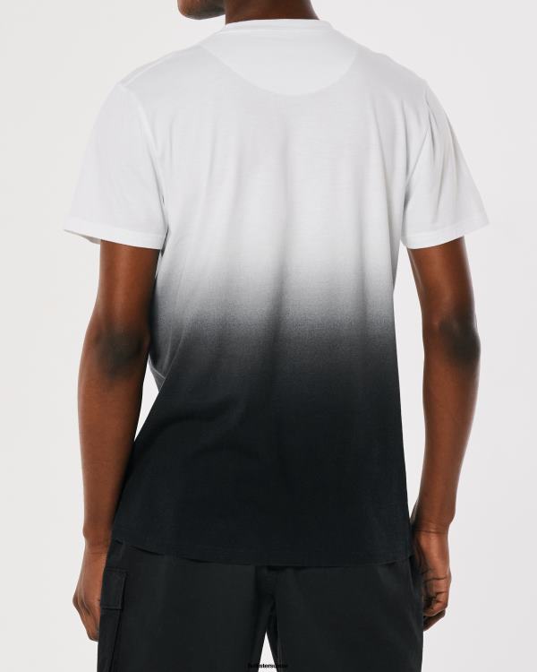 t-shirt graphique dégradé à logo en mesh Hommes ombre blanche à noire Hollister hauts RRRJX850