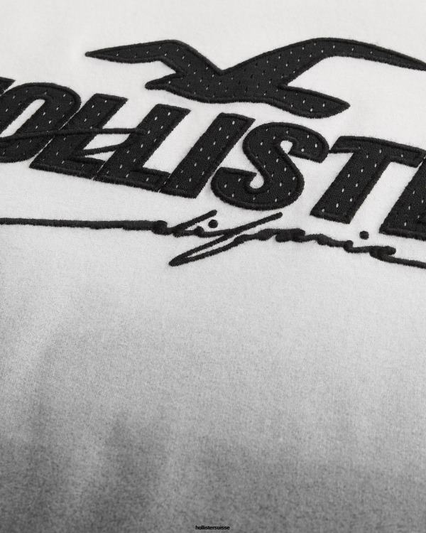 t-shirt graphique dégradé à logo en mesh Hommes ombre blanche à noire Hollister hauts RRRJX850