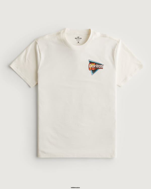 t-shirt graphique doritos cool ranch décontracté Hommes blanc cassé-doritos Hollister hauts RRRJX1007