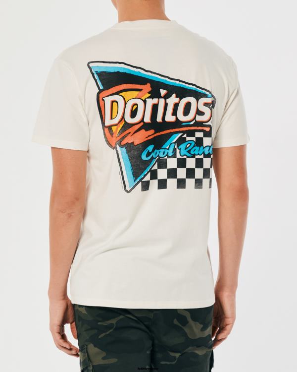 t-shirt graphique doritos cool ranch décontracté Hommes blanc cassé-doritos Hollister hauts RRRJX1007