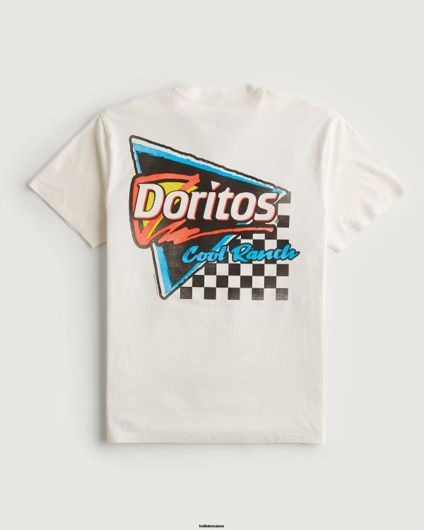 t-shirt graphique doritos cool ranch décontracté Hommes blanc cassé-doritos Hollister hauts RRRJX1007