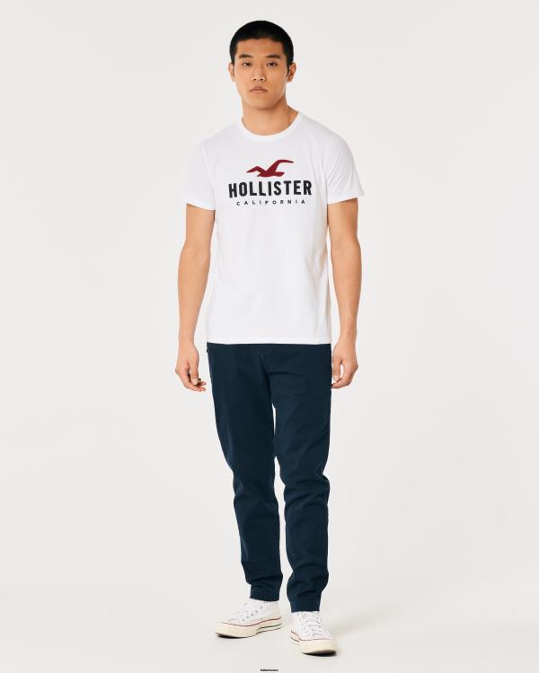 t-shirt graphique à logo Hommes blanc Hollister hauts RRRJX971