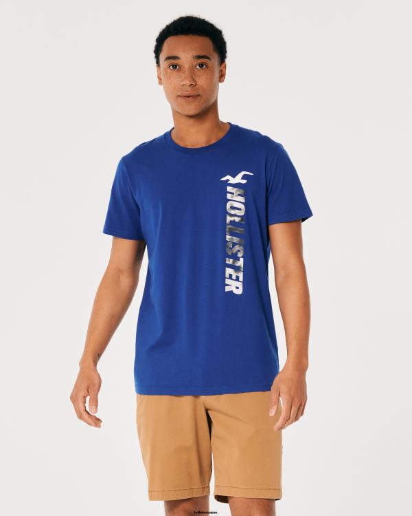 t-shirt graphique à logo Hommes bleu Hollister hauts RRRJX967