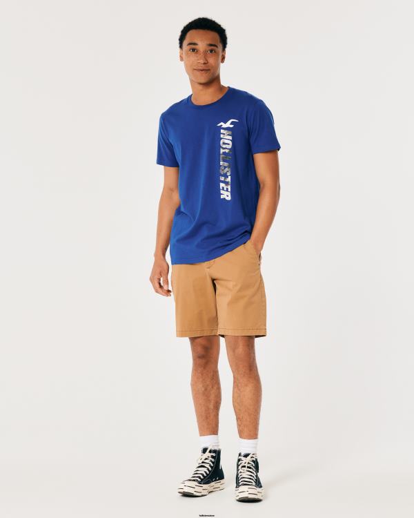 t-shirt graphique à logo Hommes bleu Hollister hauts RRRJX967