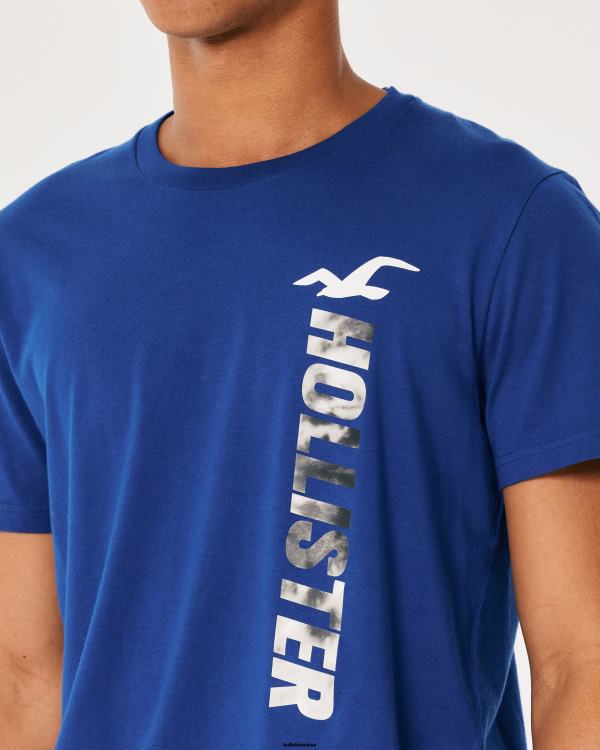 t-shirt graphique à logo Hommes bleu Hollister hauts RRRJX967