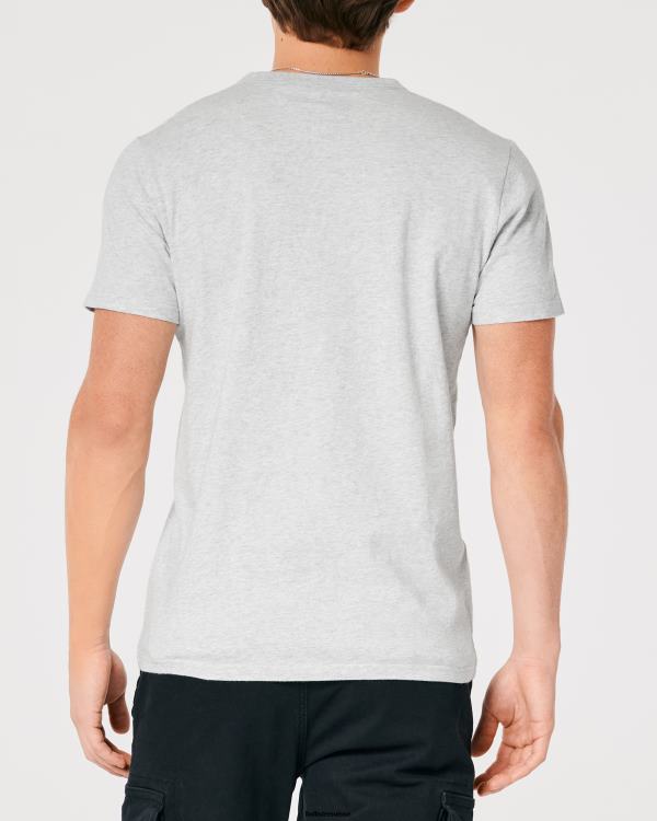 t-shirt graphique à logo Hommes gris chiné clair Hollister hauts RRRJX891