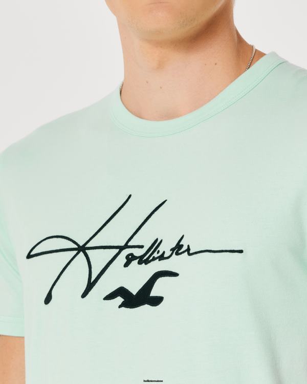 t-shirt graphique à logo Hommes menthe Hollister hauts RRRJX927