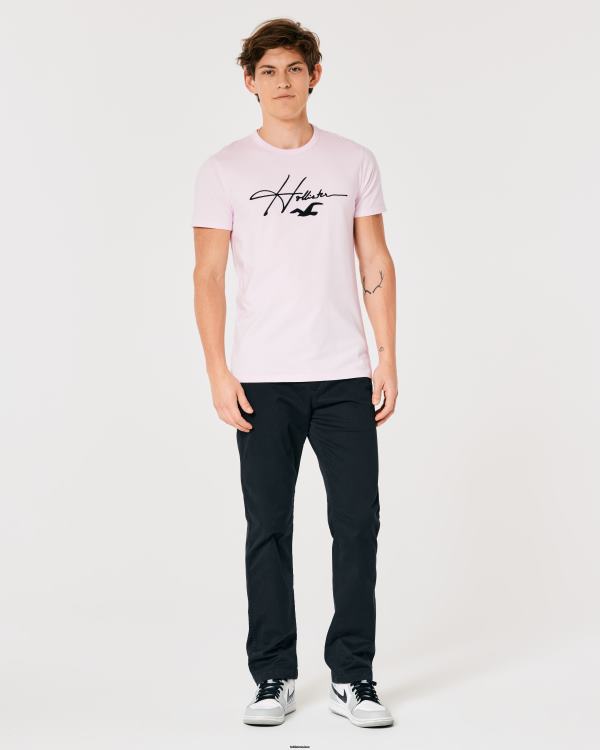 t-shirt graphique à logo Hommes rose clair Hollister hauts RRRJX1022