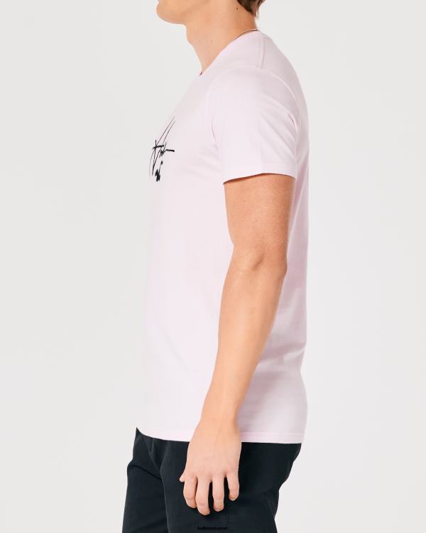 t-shirt graphique à logo Hommes rose clair Hollister hauts RRRJX1022
