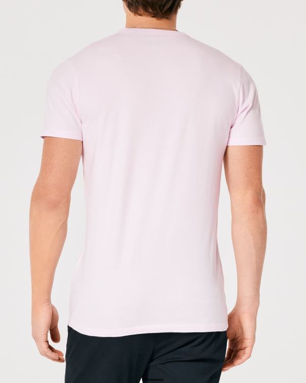 t-shirt graphique à logo Hommes rose clair Hollister hauts RRRJX1022
