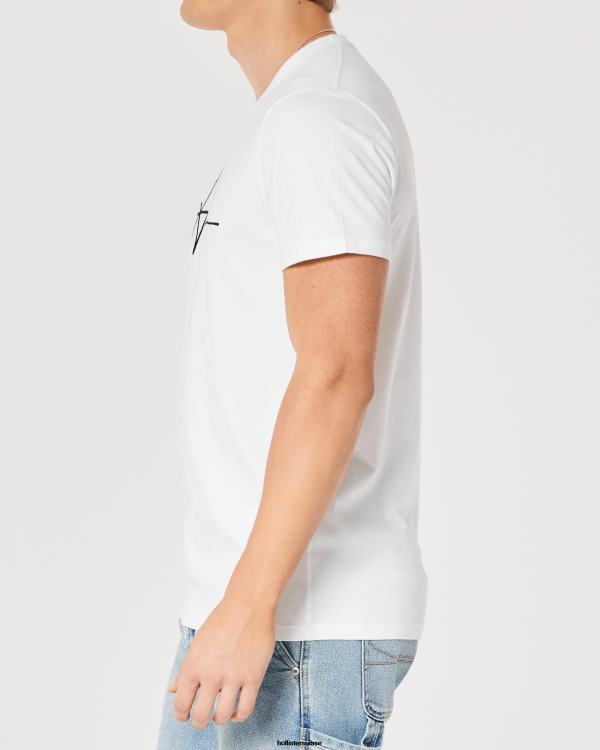 t-shirt graphique à logo Hommes signature blanche Hollister hauts RRRJX851