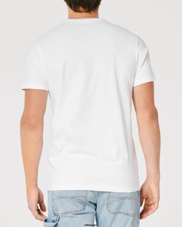 t-shirt graphique à logo Hommes signature blanche Hollister hauts RRRJX851