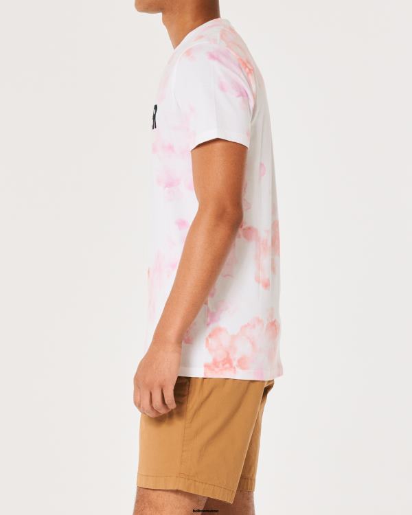 t-shirt graphique à logo Hommes tie-dye rose Hollister hauts RRRJX980