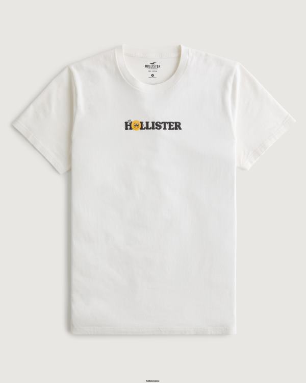 t-shirt graphique à logo Sunrise Trailhead Hommes blanc Hollister hauts RRRJX1055