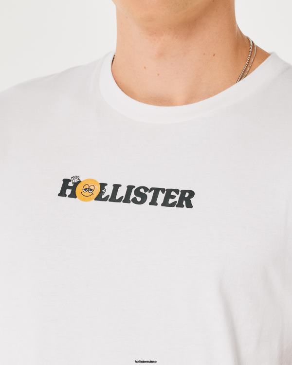 t-shirt graphique à logo Sunrise Trailhead Hommes blanc Hollister hauts RRRJX1055