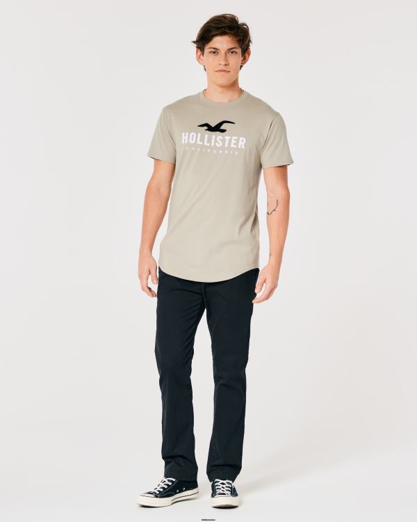 t-shirt graphique à ourlet arrondi Hommes bronzer Hollister hauts RRRJX868