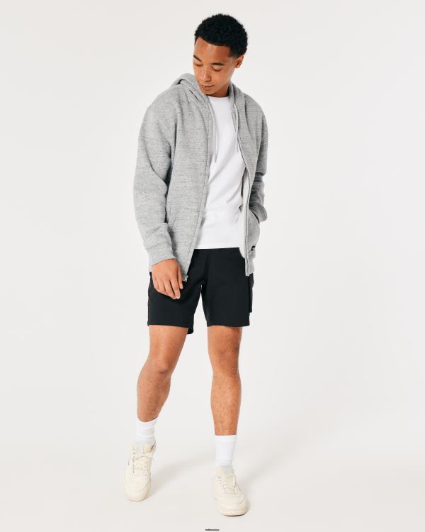 sweat à capuche décontracté à fermeture éclair Hommes gris chiné clair Hollister hauts RRRJX942