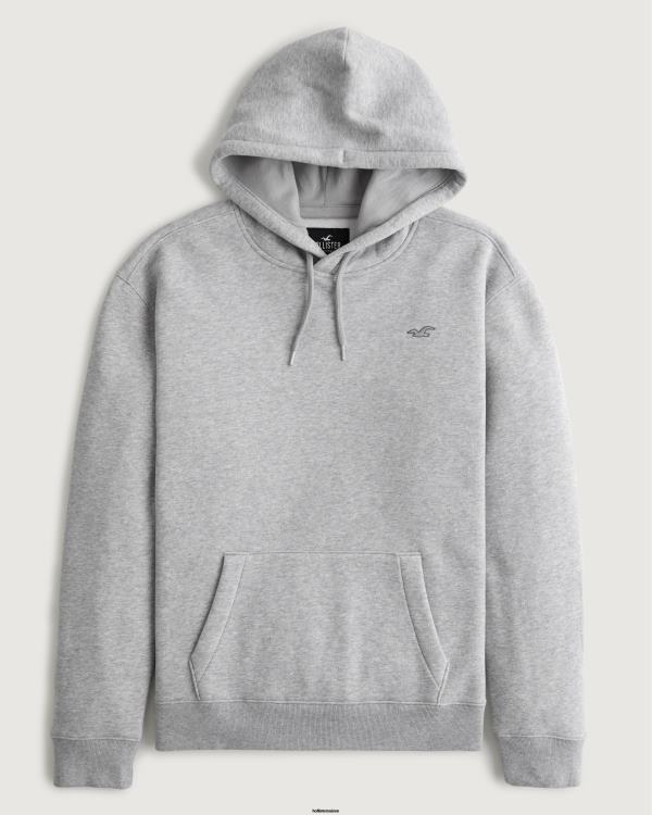 sweat à capuche feel good icon Hommes gris chiné Hollister hauts RRRJX996