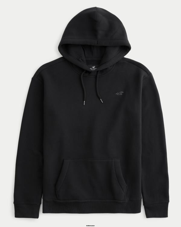sweat à capuche feel good icon Hommes noir avec icône Hollister hauts RRRJX994