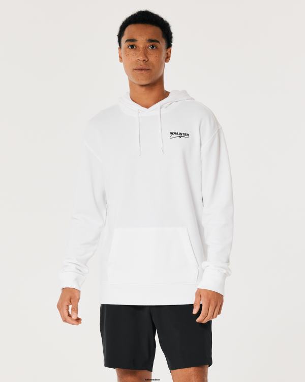 sweat à capuche à logo Hommes blanc Hollister hauts RRRJX871