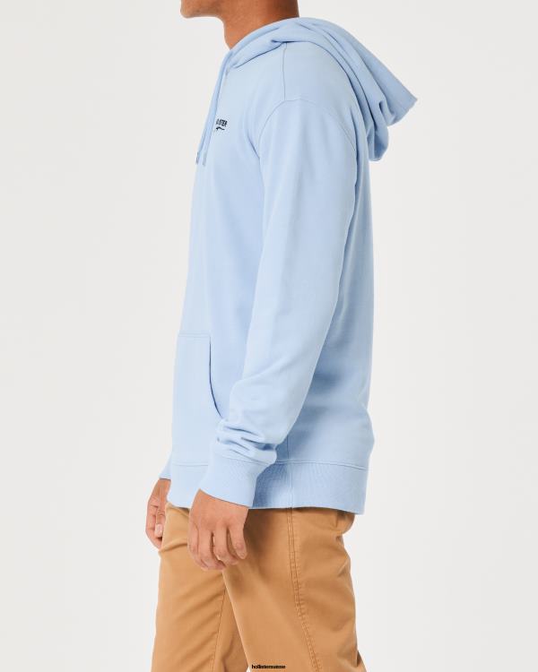 sweat à capuche à logo Hommes bleu clair Hollister hauts RRRJX816