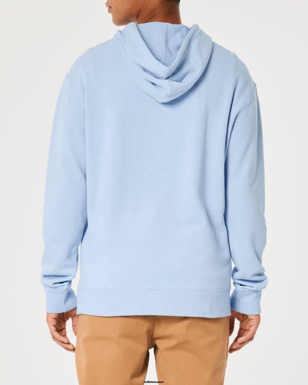 sweat à capuche à logo Hommes bleu clair Hollister hauts RRRJX816