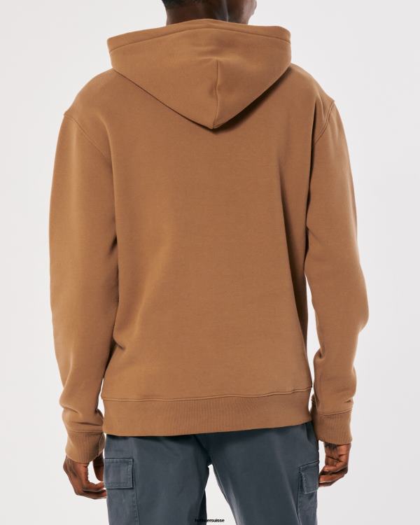 sweat à capuche à logo Hommes brun Hollister hauts RRRJX890