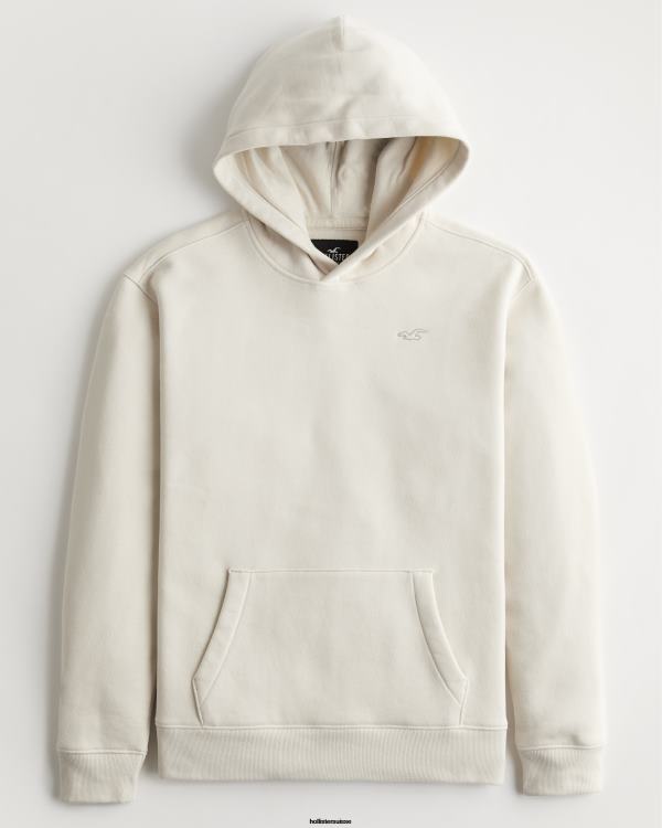 sweat à capuche à logo Hommes crème Hollister hauts RRRJX941