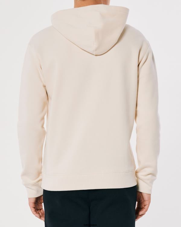sweat à capuche à logo Hommes crème Hollister hauts RRRJX941