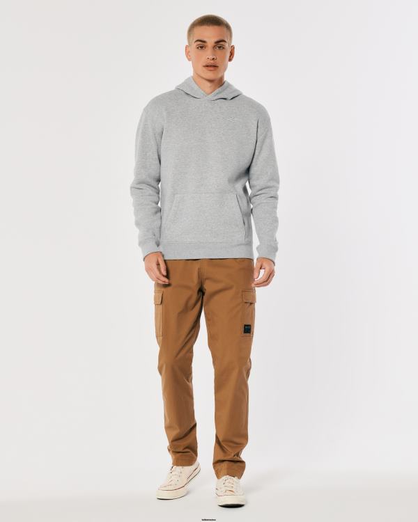 sweat à capuche à logo Hommes gris chiné Hollister hauts RRRJX896