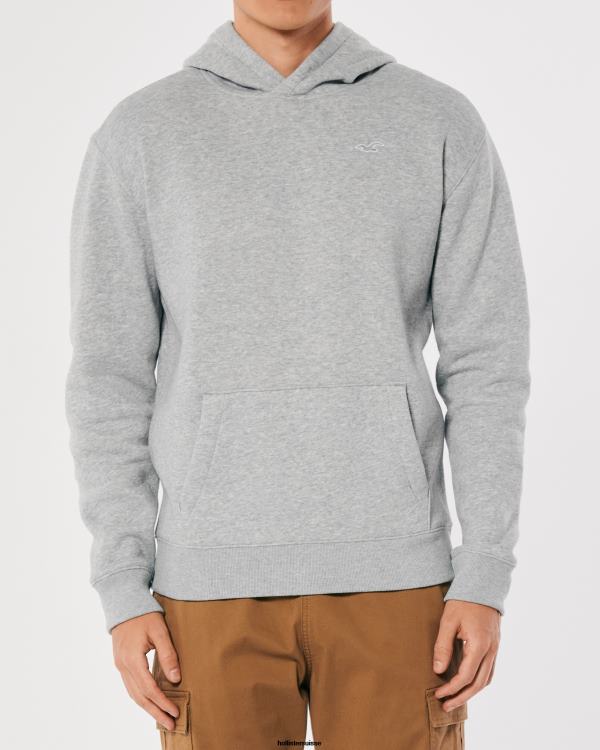 sweat à capuche à logo Hommes gris chiné Hollister hauts RRRJX896